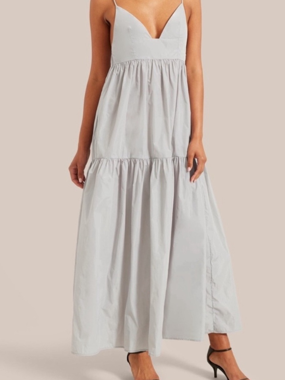 Modern Citizen Light Gray Tiered Maxi Dress size M